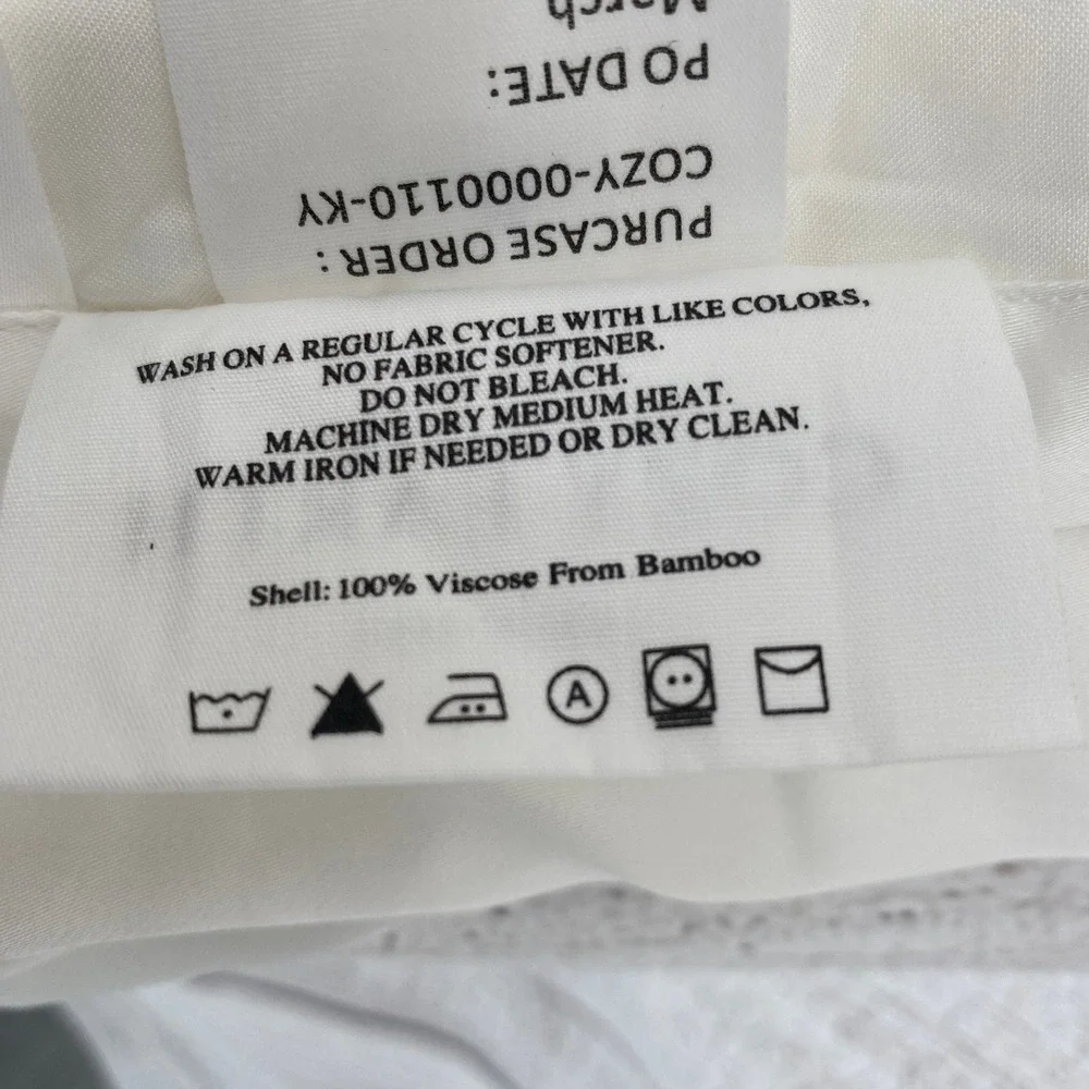 Cozy Earth Flat Sheet KING White 100% Viscose Bamboo Cooling Luxury Bedding